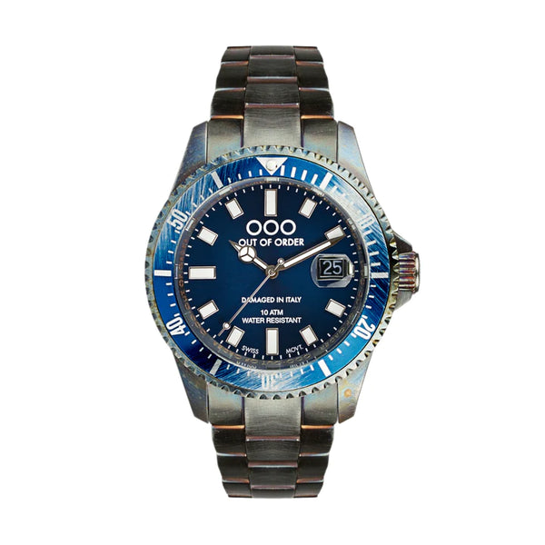 BLUE CASANOVA WATCH BY OUT OF ORDER - 44MM, SAPPHIRE CRYSTAL, STAINLESS STEEL