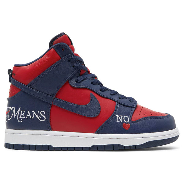 SUPREME x NIKE DUNK HIGH SB 'BY ANY MEANS - RED NAVY'