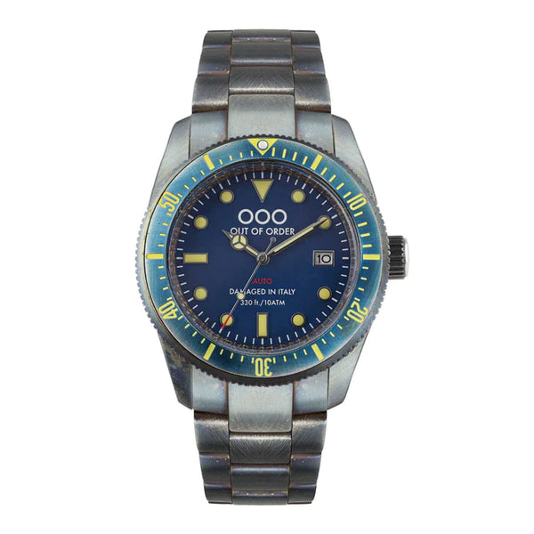 BLUE AUTO 2.0 WATCH BY OUT OF ORDER - 44MM, SAPPHIRE CRYSTAL, STAINLESS STEEL